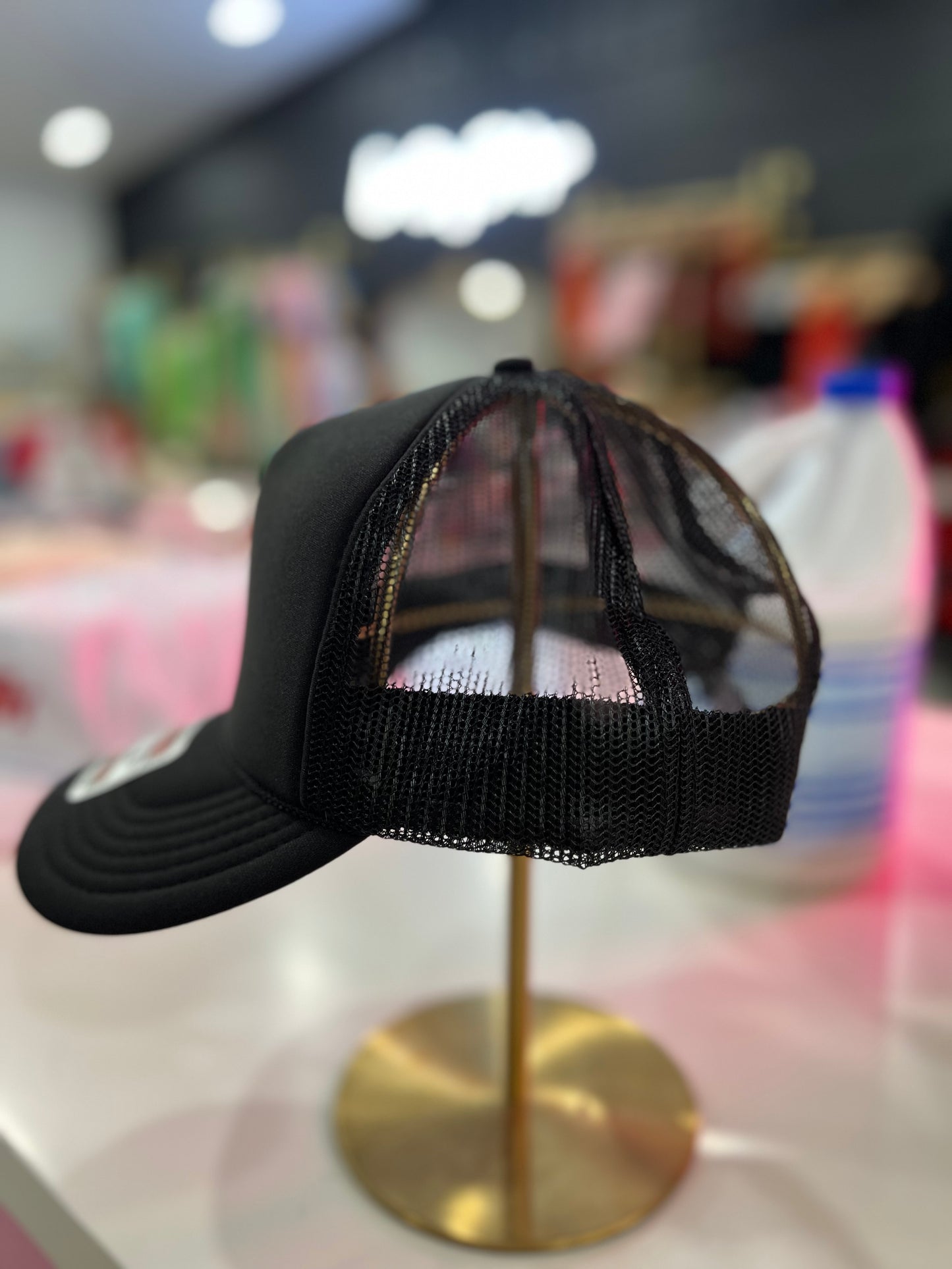 Black trucker hat