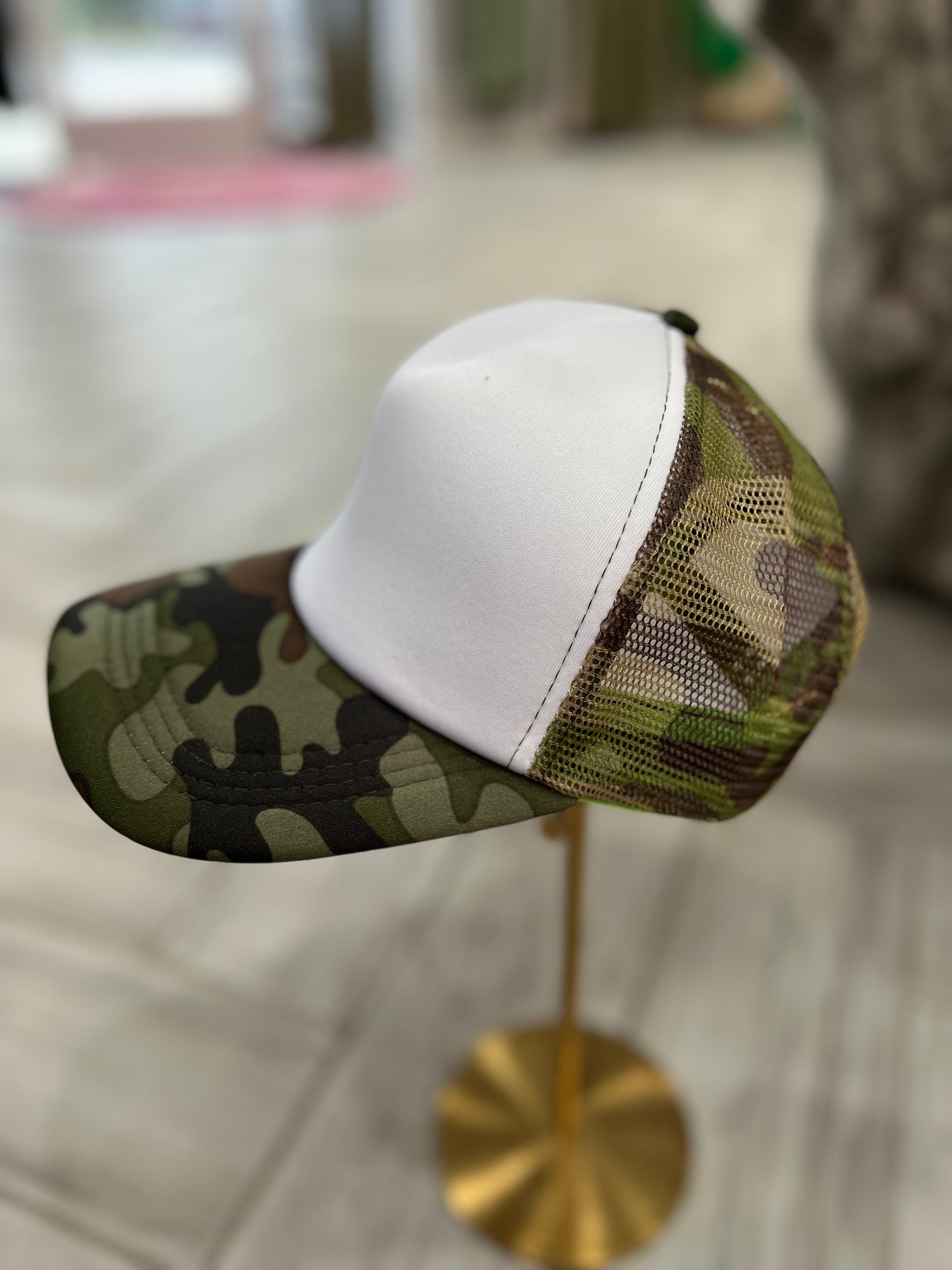 Camo & White Trucker Hat