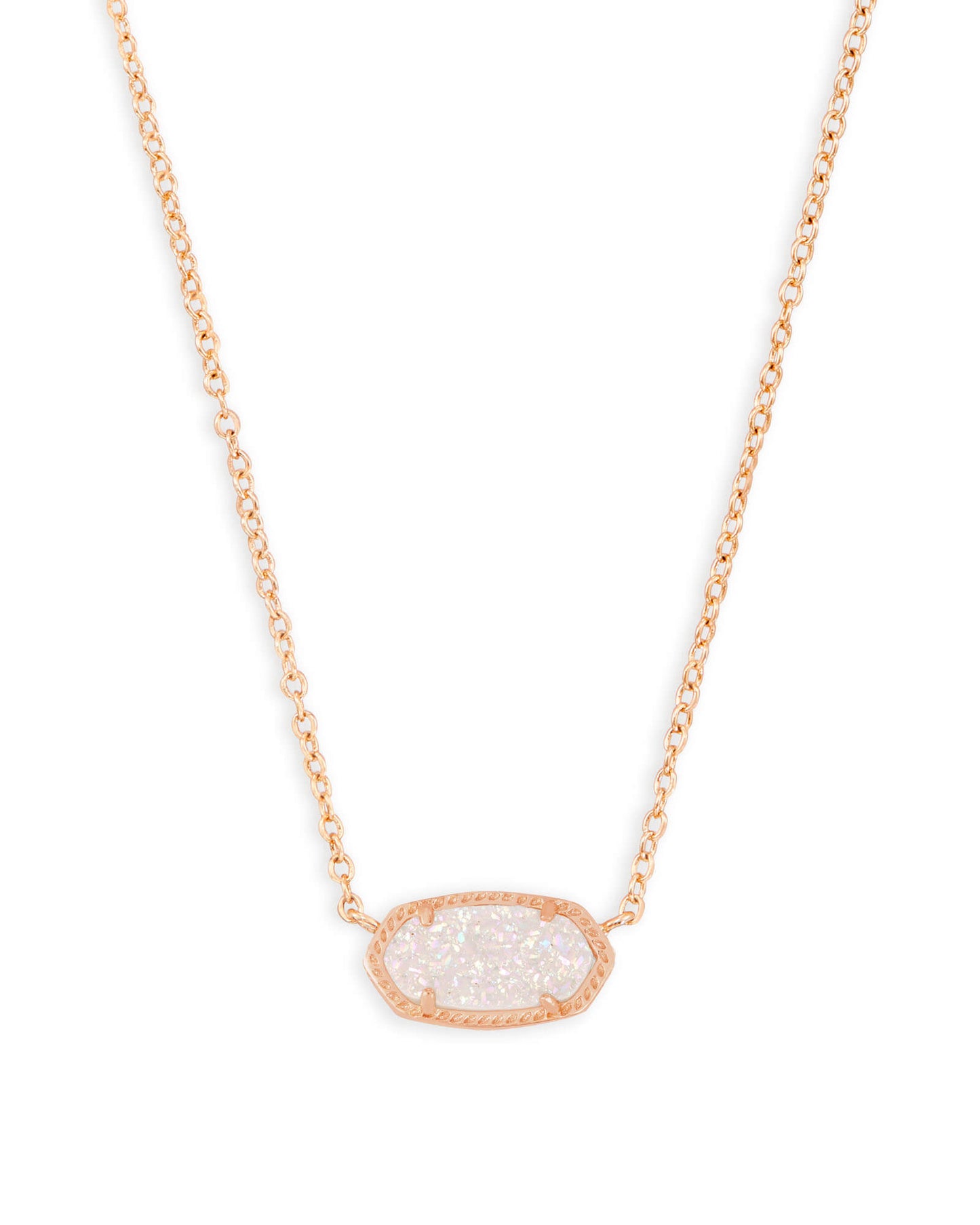 Rose Gold Elisa Iridescent Drusy Necklace