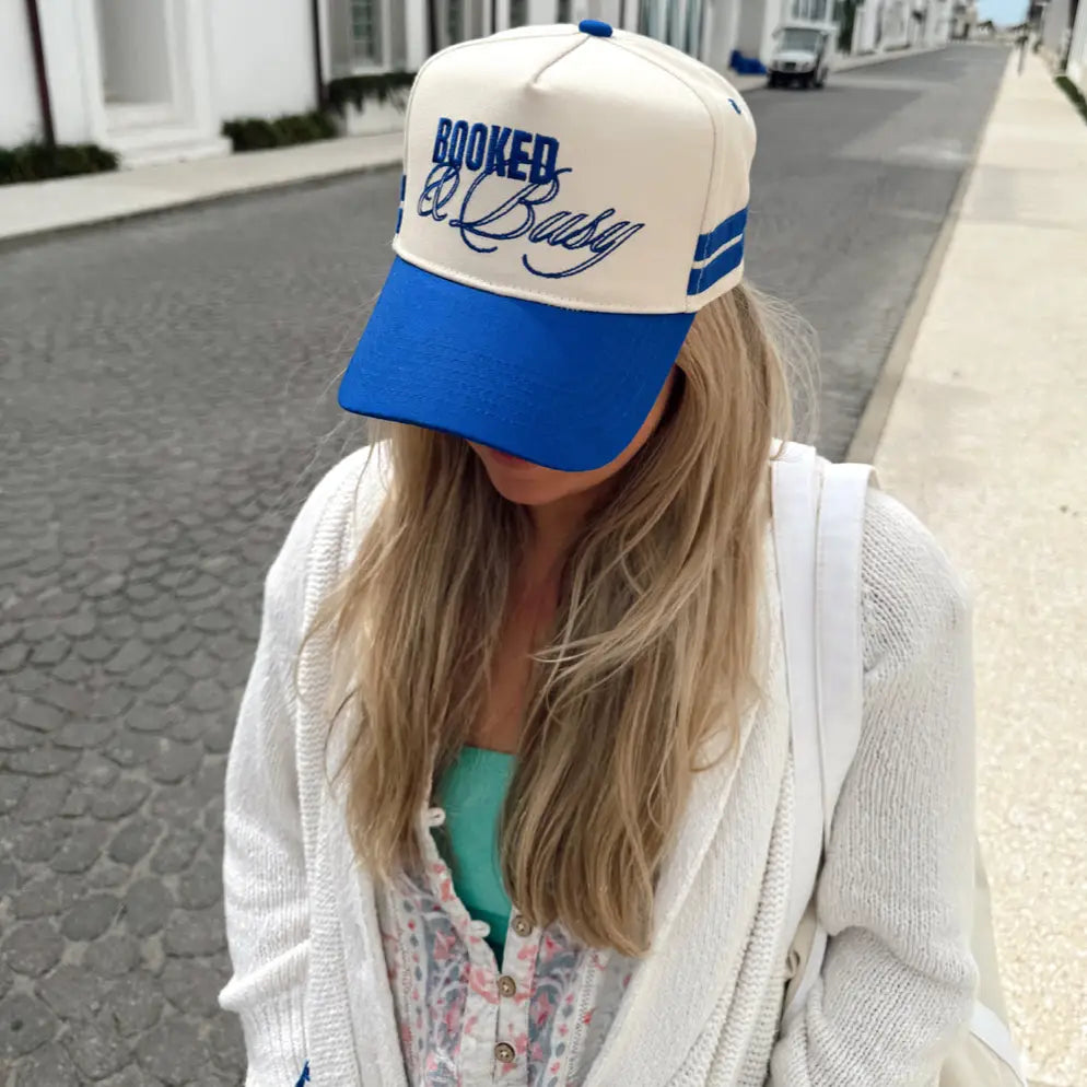 Booked and Busy - Royal Blue Vintage Trucker Hat