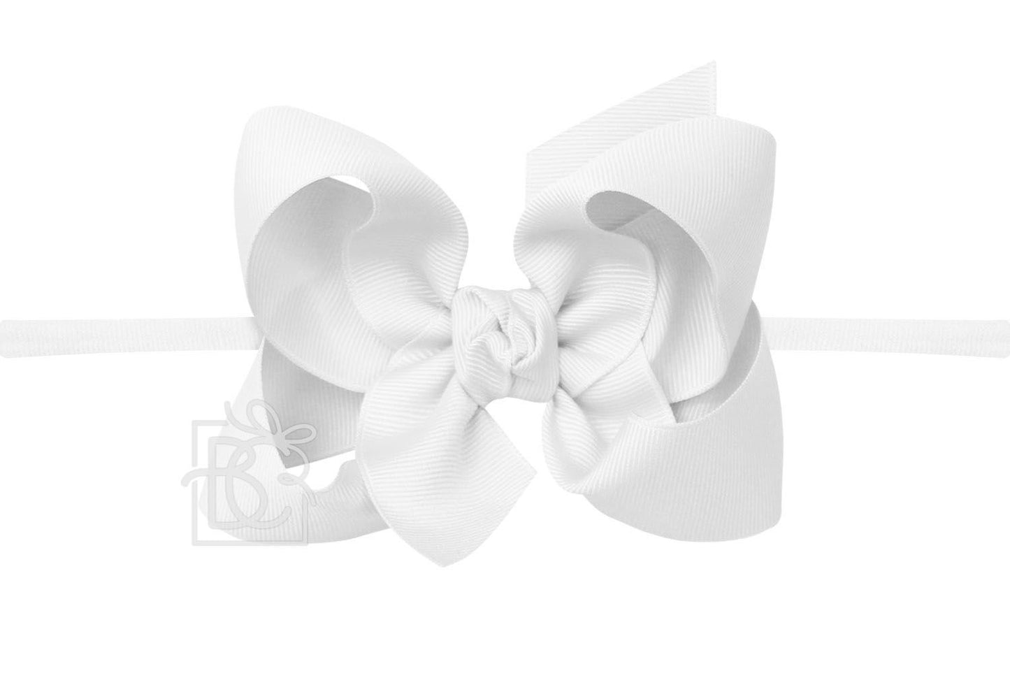 LARGE PANTYHOSE HEADBAND WITH SIGNATURE GROSGRAIN BOW (4.5")