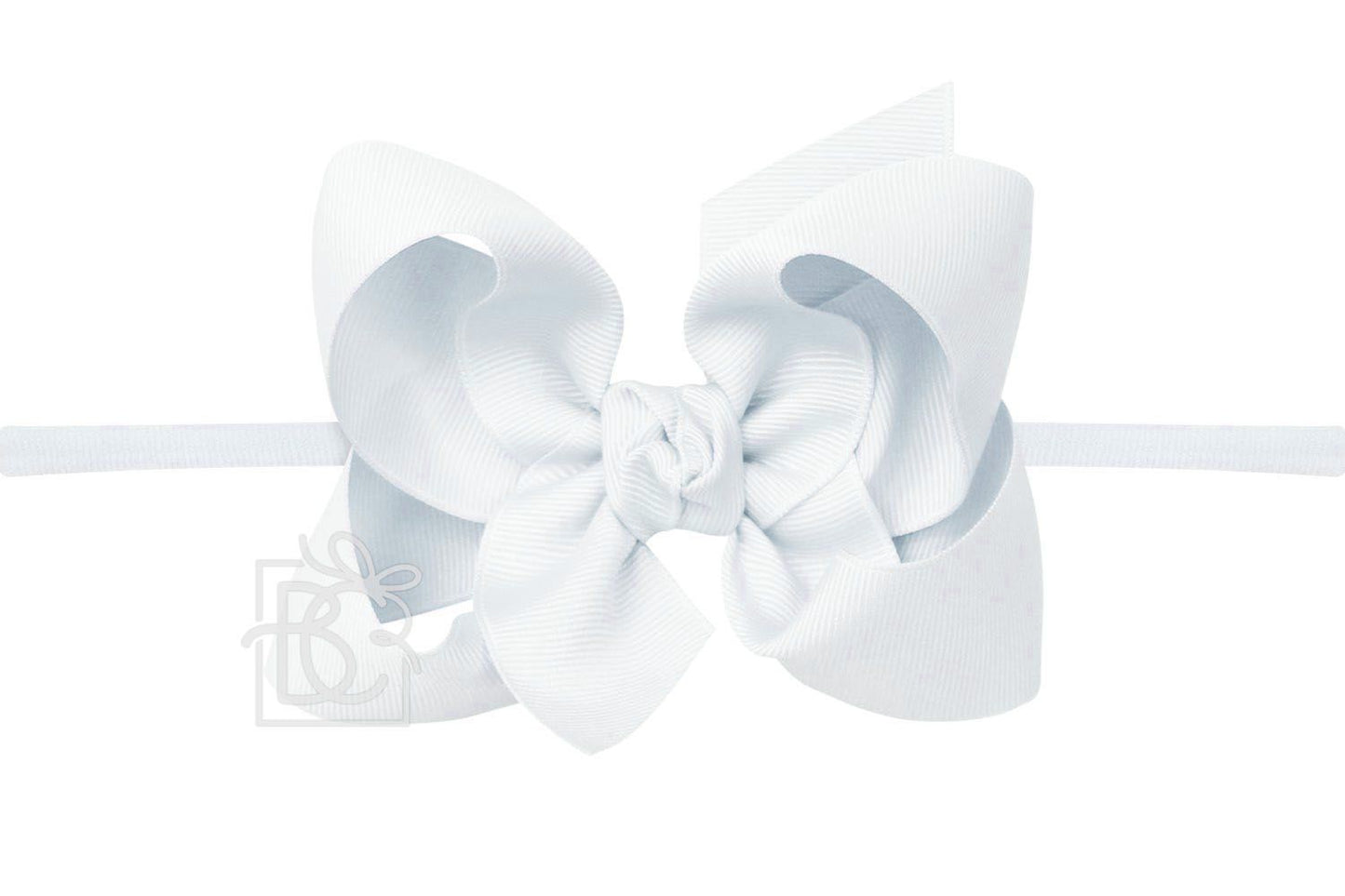 LARGE PANTYHOSE HEADBAND WITH SIGNATURE GROSGRAIN BOW (4.5")