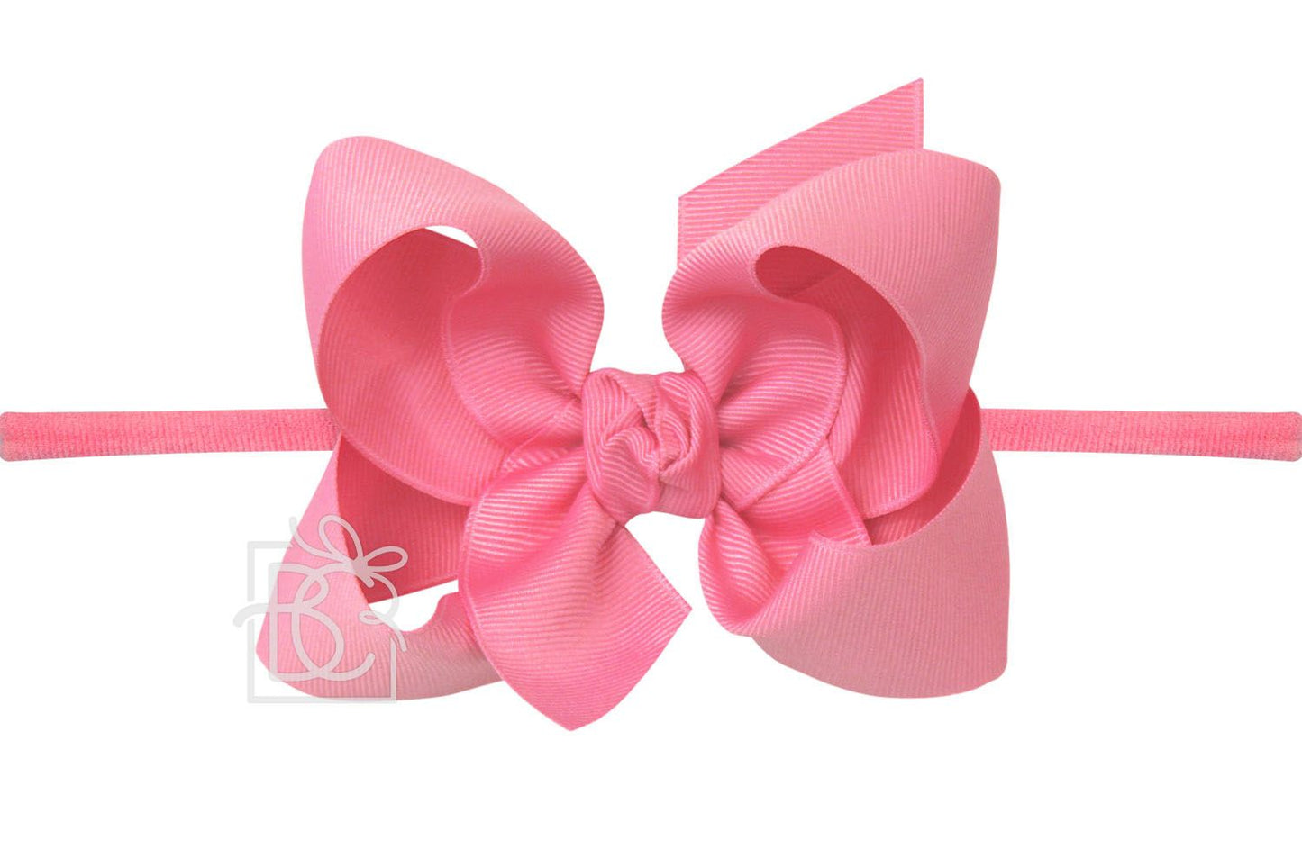 LARGE PANTYHOSE HEADBAND WITH SIGNATURE GROSGRAIN BOW (4.5")