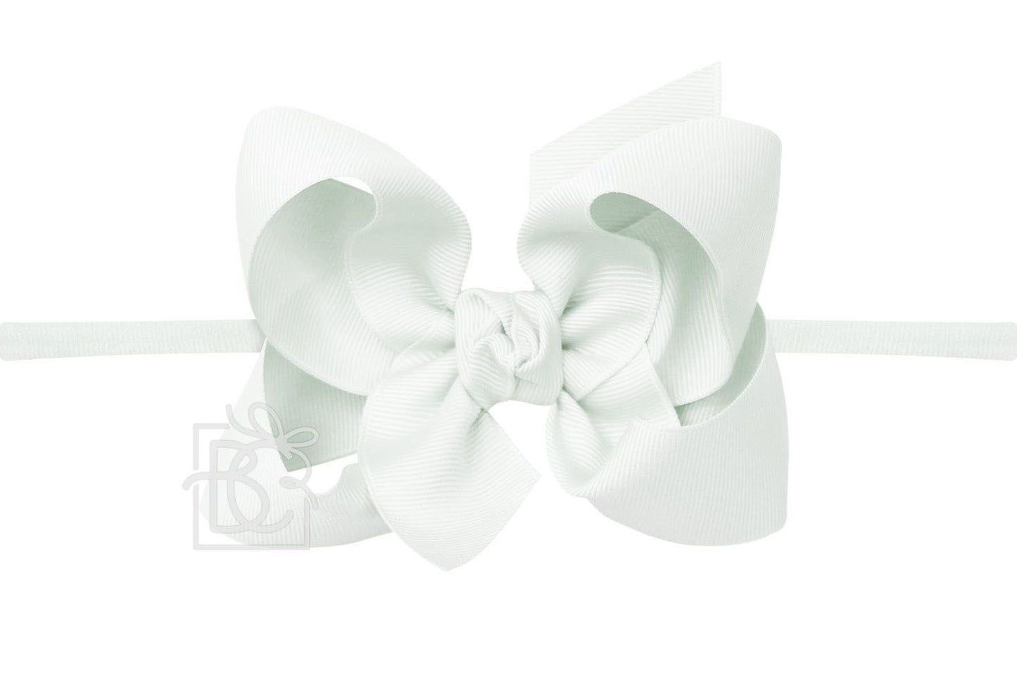 LARGE PANTYHOSE HEADBAND WITH SIGNATURE GROSGRAIN BOW (4.5")