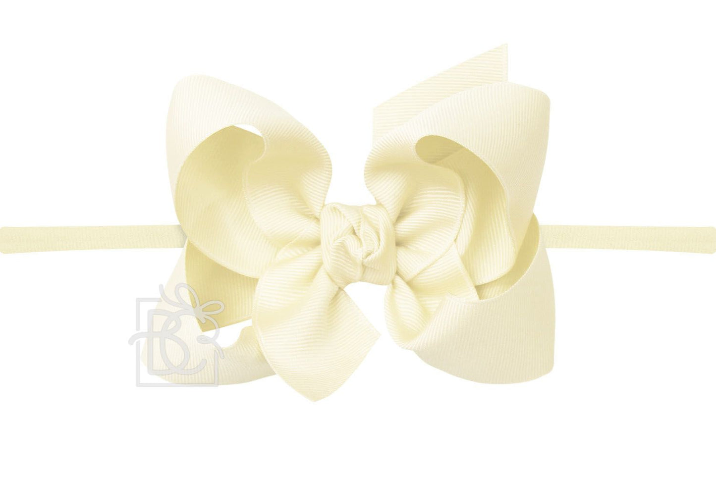 LARGE PANTYHOSE HEADBAND WITH SIGNATURE GROSGRAIN BOW (4.5")