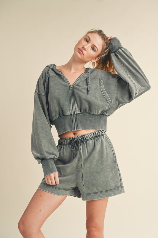 Mineral Wash Zip-Up Set
