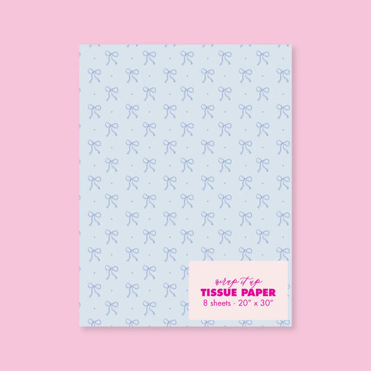 Watercolor Blue Bow Tissue Paper