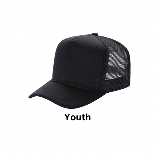 Youth Black Trucker Hat