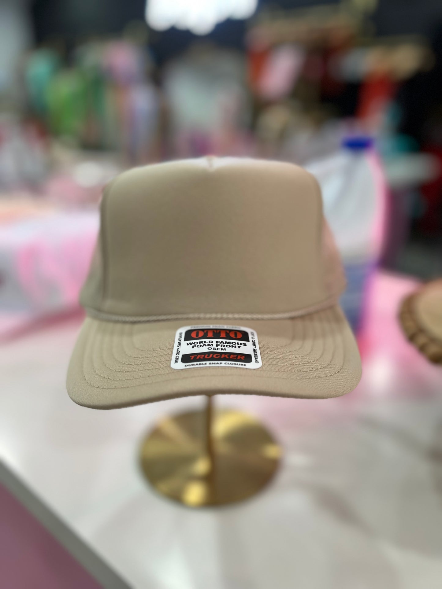 Tan trucker hat