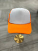 Neon Orange & White Trucker Hat