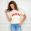 Upside Down Puff Texas Cropped Tee