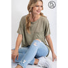 PLUS SIZE MINERAL WASHED TEE