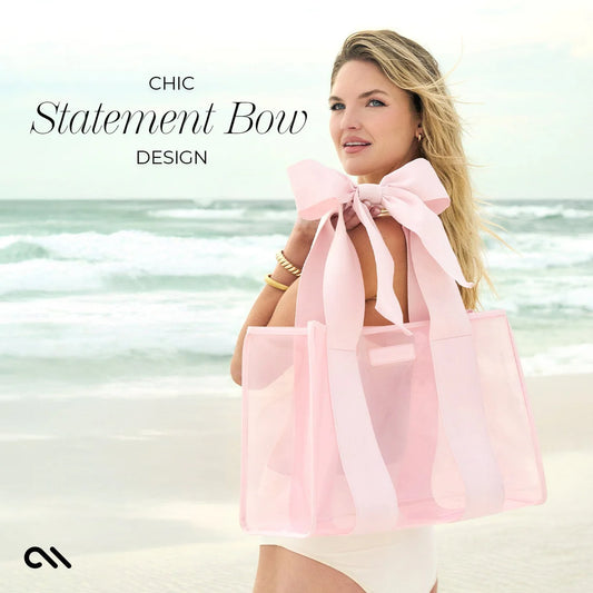 Ballet Pink Special Edition Bow Beach Tote With Phone Pouch