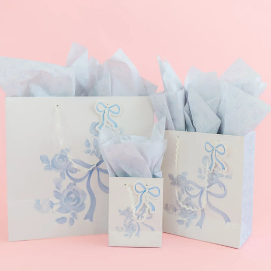 Watercolor Blue Floral Gift Bag