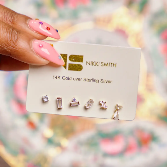 Crystal Stud Earrings Pack