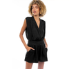 Notched Collar Romper