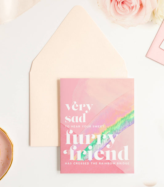Furry Friend Crossed the Rainbow Bridge - Pet Sympathy Card