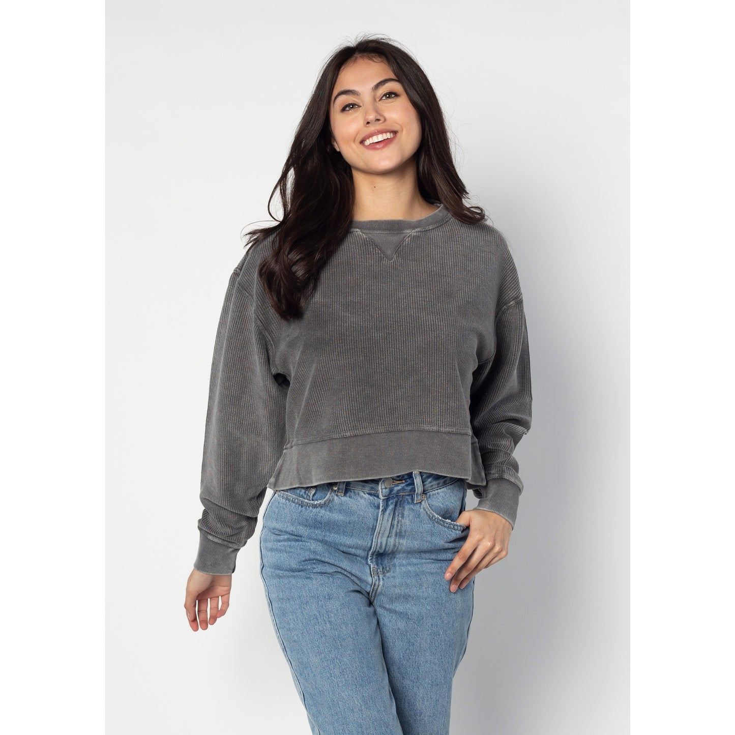 CROPPED CORDED PULLOVER
