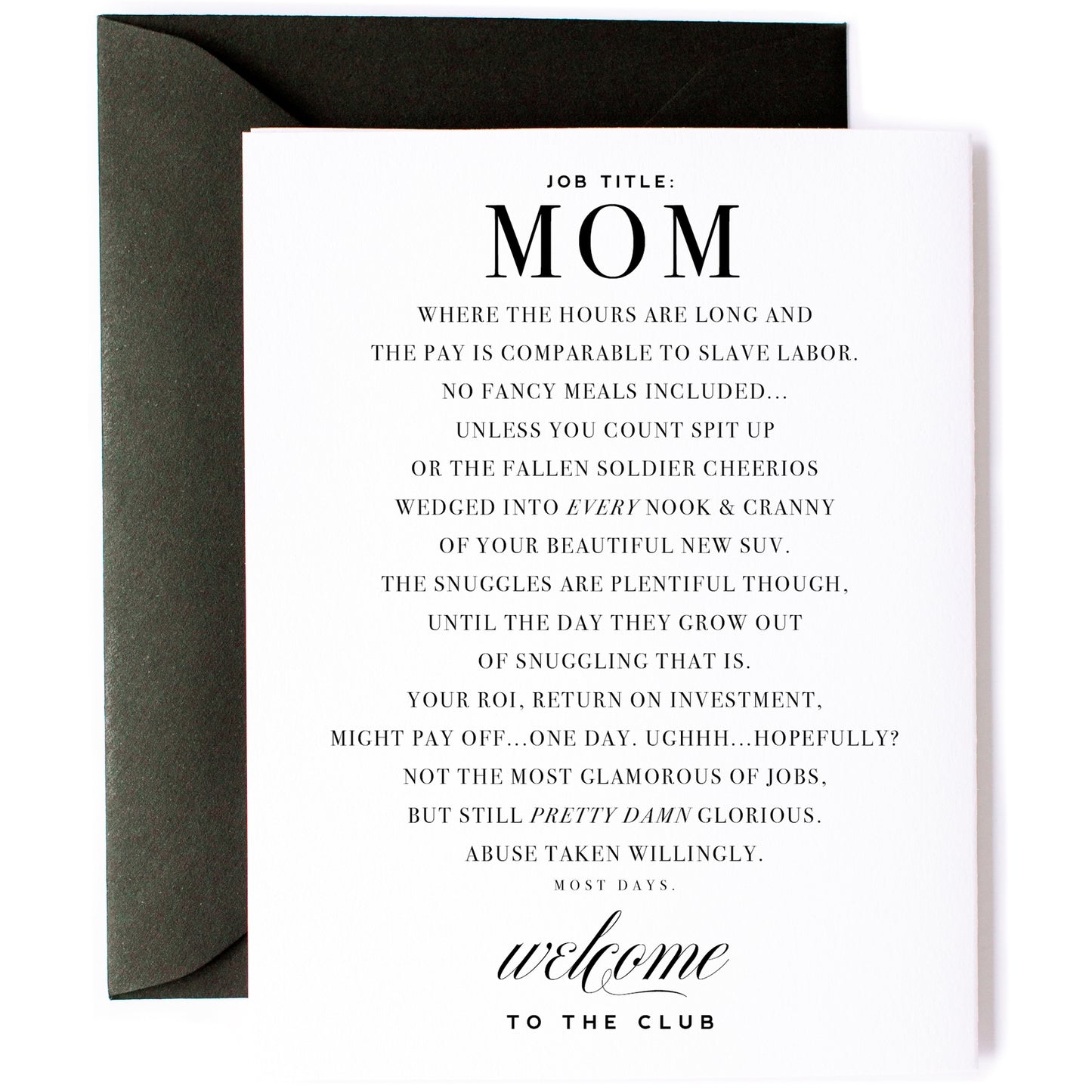 Mom Club - Funny New Mom Card & Mom Friendship Card