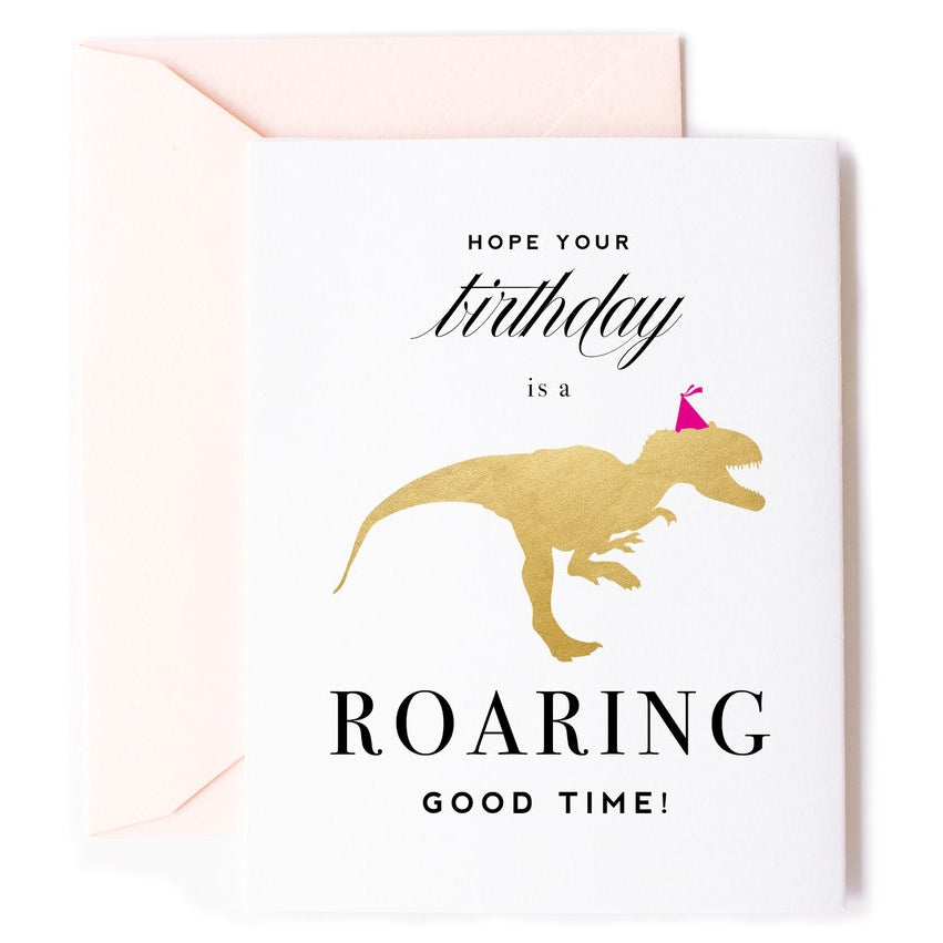 Roaring Good Time, Dinosaur Birthday Card