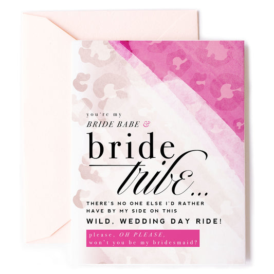 Bride Tribe, Will You Be My Bridesmaid? Wedding Card