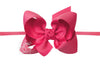 LARGE PANTYHOSE HEADBAND WITH SIGNATURE GROSGRAIN BOW (4.5")