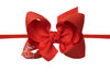 LARGE PANTYHOSE HEADBAND WITH SIGNATURE GROSGRAIN BOW (4.5")