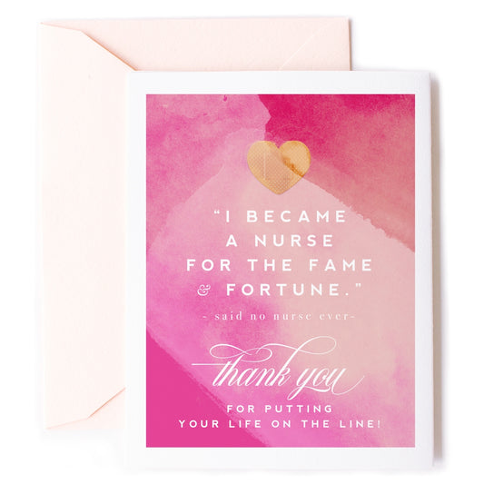 Fame & Fortune, Nurse Thank You Card - Nurse Appreciation